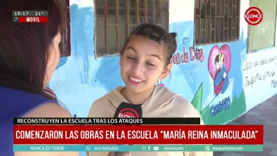 Comenzaron las obras en la escuela "Mar&iacute;a Reina Inmaculada" tras los ataques sufridos
